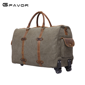 High Quality Portable Canvas Luggage <strong>Travel</strong> Bags Duffle Bags Weekender Outdoor Trolley <strong>Holdall</strong> Bags <strong>with</strong> <strong>Wheel</strong> - Product Image 4