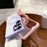 Funda de carga inalámbrica TPU PC 3200 Srtong Megnetic Skin Feel Matte Phone Case Funda para teléfono móvil para Samsung S24 S25 PLUS Ultra