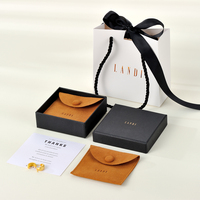 Ensemble d'emballages magnétiques pour bijoux, bague de collier avec imprimé personnalisé, enveloppe en microfibre, pochette, sac à main en papier, boîtes cadeaux pour bijoux à tiroir