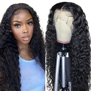 Belanja Online Wig Renda Gelombang Air 36 Inci dengan Penutup Kualitas Tinggi Wig Yahudi Rambut Manusia Perawan Brasil Natura