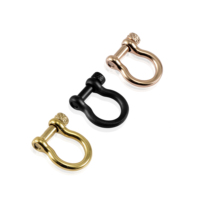 Connecteur de fermoir en U réglable en acier inoxydable de 5 mm avec broche à vis et breloque extensible pour bijoux