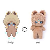 Vograce DIY Personnalisable 10cm & 20cm Figurine en peluche en coton, forme humaine de dessin animé, idole Kpop, votre propre poupée en peluche