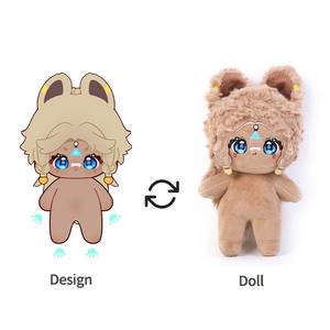 ヴォグラス DIY カスタム可能 10cm & 20cm コットンぬいぐるみフィギュア 漫画風人間型 KPOPアイドル 自分だけのオリジナルぬいぐるみ - Product Image 6