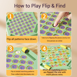 ชุดเกมหมากรุกพลิกจับคู่ความจำสำหรับเด็ก Nexus Wood สำหรับ<span class=keywords><strong>เด็ก</strong></span>อายุ 3-6 ปี เสริมสร้างปฏิสัมพันธ์ระหว่างพ่อแม่ลูก พัฒนาสมองและการเรียนรู้ - Product Image 5
