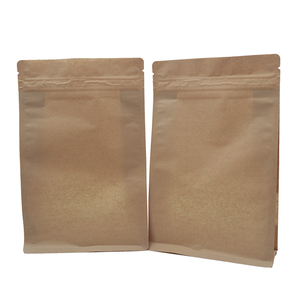 Sac de café en papier Kraft de qualité supérieure, avec fermeture éclair, à fond plat, transparent et Compostable - Product Image 2