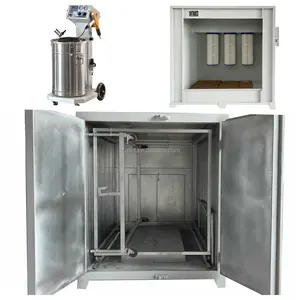 Cabina de recubrimiento en polvo manual Ailin con máquina de recubrimiento en polvo y horno de curado en polvo/
