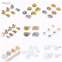 Bouchons d'oreille en métal plaqué or 18K/14K, bouchons d'oreille DIY, bouchons d'oreille bloqués, accessoires pour bijoux, composants