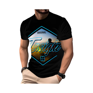 Vendas Diretas Da Fábrica Logotipo Personalizado 100% Poliéster Jersey <span class=keywords><strong>T-shirts</strong></span> Plus Size Respirável 180g Padrão Impressão Digital Anti-pilling - Product Image 1