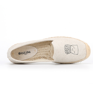 <span class=keywords><strong>Espadrilles</strong></span> en toile pour femmes, bout fermé, à enfiler, chaussures décontractées, brodées, en lin, semelle plate, respirantes, antidérapantes, printemps-été - Product Image 6