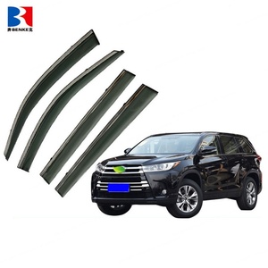 Déflecteurs de vent pour Toyota Highlander 2015-2020, visière de fenêtre en PC avec accessoires auto en acier inoxydable - Product Image 1