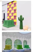 C'est une chaise de jardin design d'Italie Chaise longue créative Art salon maison chaise cactus