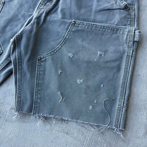 Pantalones Cortos Cargo de Lona de Pato Desgastada con Doble Rodilla LARSUR Personalizados de Fábrica, Estilo Carpenter, Holgados, para Skate, Jorts - Product Image 3