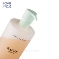 Bouteilles à pompe en plastique HDPE givré au toucher doux 250ml 300ml 350ml 500ml Bouteilles de gel douche Bouteille de gel douche avec pompe caoutchoutée