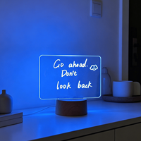 Tableau de messages en acrylique transparent effaçable, cadeau créatif DIY, lumière de nuit LED 3D réinscriptible avec surligneur gratuit