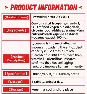 Kapsul Lunak OEM Lycopene Vitamin E Meningkatkan Imunitas Antioksidan Alami Bebas Gluten Suplemen Vitamin Remaja 100 - Product Image 5