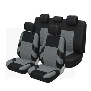 Housses de siège de voiture 5 places, ensemble complet, impression 3D de pneus, housses intérieures automobiles, banquette avant séparée, banquette arrière, maille PVC, compatible avec les airbags - Product Image 1