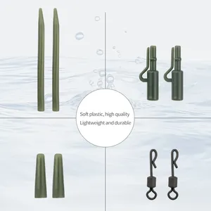 LUSHAZER Lot de 120 terminaux de pêche à la carpe à changement rapide émerillons queue <span class=keywords><strong>tube</strong></span> en caoutchouc manches anti-enchevêtrement kit de plates-formes de carpe - Product Image 3