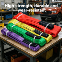 Sangle de levage plate en polyester certifiée CE 1T 2T 3T 5T 8T 10T pour usage industriel et de sécurité