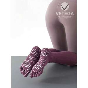 ถุงเท้าผ้าทอเนื้อผ้าฝ้าย 100% แบบไม่ลื่นเวเทกา เพลนสีบอร์โดซ์ 1 คู่ - Product Image 4