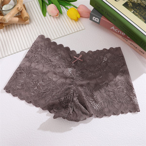 Braguitas <span class=keywords><strong>de</strong></span> <span class=keywords><strong>Encaje</strong></span> Elegantes y Sensuales para Mujer, Paquete <span class=keywords><strong>de</strong></span> 2, Transpirables para la Elegancia Diaria, Sin Costuras Rojas/Negras, Talla XX-Large - Product Image 4