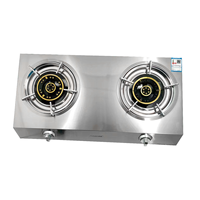 Cuisinière à gaz à 2 brûleurs Table en verre cuisinière à gaz