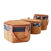 Panier en bambou chinois vintage portable pour œufs, zongzi, gâteaux de lune et crabes – Idéal pour mariages et festivals