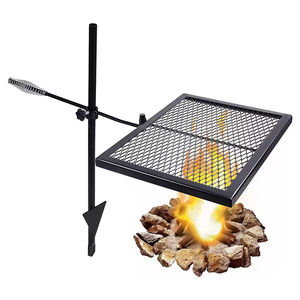 Soporte Giratorio Reforzado de Malla de Acero con Altura Ajustable y Mango con Resorte para Parrilla de Barbacoa y Fogatas al Aire Libre, Venta al por Mayor - Product Image 5