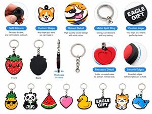 2026 <b>Custom</b> High Quality Silicone Cartoon Anime <b>Key</b> Chain Customized Design Silicone Keychain - Product Image 2