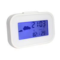 Station météo numérique électronique de bureau avec grand écran LED couleur, horloge intelligente, humidité, température