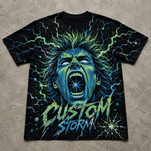 Camiseta B2B personalizada de algodón pesado de 300GSM con lavado mineral, corte oversize y boxy, con pedrería artística, estilo streetwear para hombre - Product Image 3