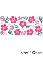 LETOP 1 pièce Roses rouges et texte UV pour enveloppes de tasses DTF, enveloppe de tasse de 16 oz avec soleil souriant UV pour impression DTF