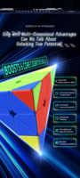 Cube Pyraminx magnétique coloré sans autocollants QiYi Promotional Eco ABS pour enfants