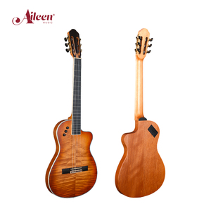 Đàn <span class=keywords><strong>guitar</strong></span> điện acoustic 39 inch, dây <span class=keywords><strong>nylon</strong></span> mỏng, mặt gỗ Okoume vân lửa, mặt trước veneer gỗ Maple vân lửa (WCG170CE) - Product Image 1