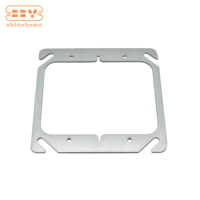 Couvercle plat carré 4 pouces 2 modules en acier prégalvanisé 52C00, avec anneau anti-salissure pour boîtier électrique, pour prise et interrupteur