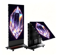 Écran LED pliable P1.25 pour intérieur, support vertical sur pied, structure compacte pliable pour la publicité portable et les salons professionnels
