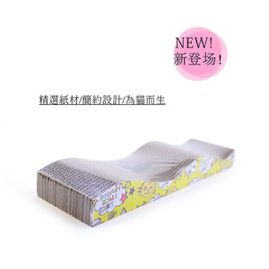 Cama rascador para gatos de cartón corrugado con forma de poste, juguete para gatos, cama para gatos con hierba gatera/doble onda pequeña - Product Image 3