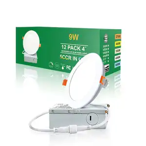 Round Square 4 Inch 6 Inch Recessed Ceiling Lights Pot Lights 9w 12w 18w 24w Dimmable Smd Led Panel Light