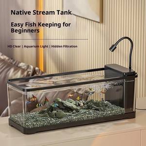 Usine En Gros Ultra Blanc Clair <span class=keywords><strong>Aquarium</strong></span> De Bureau Moyen Betta Fish Tank <span class=keywords><strong>Aquarium</strong></span> Avec Pompe D'<span class=keywords><strong>aquarium</strong></span> et Lumière - Product Image 3