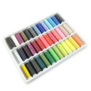 Toptan perakende ambalaj 40/2 39 renkler Polyester iplik DIY aksesuarları ev dikiş ipliği - Product Image 6