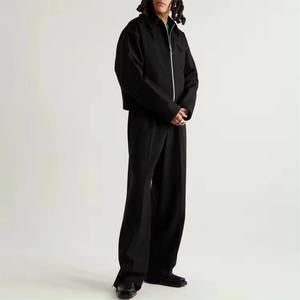 แจ็คเก็ตโค้ชแฟชั่นฤดูใบไม้ร่วงสีดำสำหรับผู้ชาย คุณภาพสูง รับผลิตตามสั่ง (OEM) พร้อมป้ายโลโก้และซิป ขายส่ง - Product Image 4