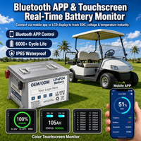 Batterie de chariot de golf à décharge profonde 36V LiFePO4, kits de conversion de batterie lithium électrique 48V 72V 96V 100Ah 105Ah 200Ah avec chargeur