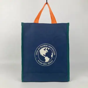 Toptan özelleştirilmiş boyutu kaliteli dokuma kolları ile Pvc cep kullanımlık Demin benzersiz Tote alışveriş çantası Logo
