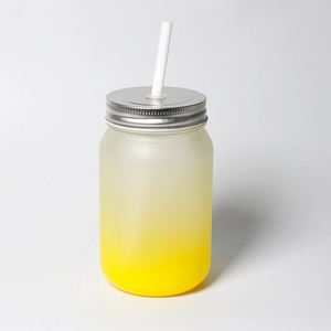 Wholesale Colorful Custom Matte Glass Mason Jar <b>Cups</b> <b>With</b> <b>Lid</b> <b>and</b> <b>Straw</b> - Product Image 4