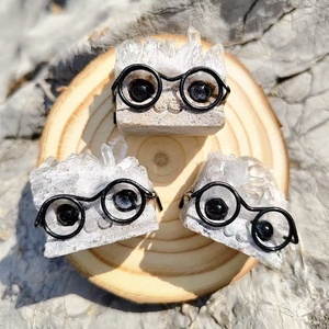 Gafas <span class=keywords><strong>de</strong></span> racimos <span class=keywords><strong>de</strong></span> cuarzo natural talladas a mano, <span class=keywords><strong>erizo</strong></span>, curación, Reiki, decoración <span class=keywords><strong>de</strong></span> mesa, regalo <span class=keywords><strong>de</strong></span> cristal - Product Image 6