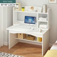 Bureau d'ordinateur moderne étagère intégrée Table d'étude simple pour étudiants Table de location de bureau Chambre à coucher Panneau design Style bois