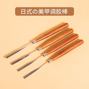 Espátula de acero inoxidable para mezcla de uñas, barra de espátula de madera para <span class=keywords><strong>arte</strong></span> de uñas, pigmento agitador de Metal, mezclador de maquillaje, herramientas de manicura - Product Image 2