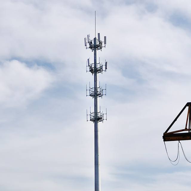 Steel Monopole Telecommunication Tower for Radio TV Antenna Accessories Made in Hebei Pneumatic Pump Lifting
