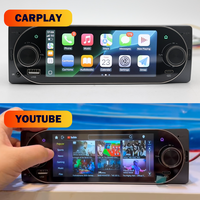 Autoradio Hisound 5 pouces simple DIN avec 6 RCA, RDS, Carplay, YouTube, Wi-Fi, lecteur MP5
