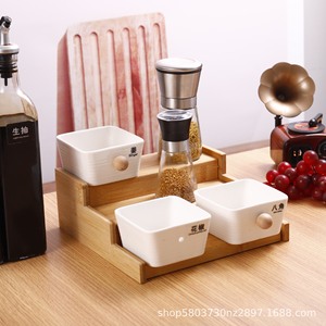 <b>Bamboo</b> Kitchen Spice Rack 3 Tier Telescopic Wooden Storage Organizer For <b>Table</b> Top - Product Image 3