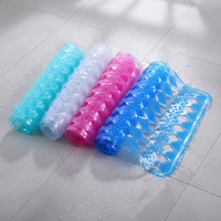 Tapis de bain YIJU OEM en PVC transparent antidérapant, écologique et antibactérien avec ventouses pour baignoire, douche et massage des pieds